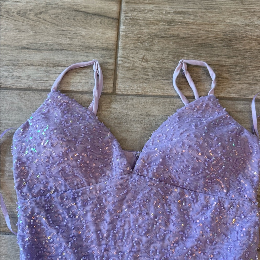 NWT Windsor Lavender Sequin Hoco Dress - Picture 3 of 9